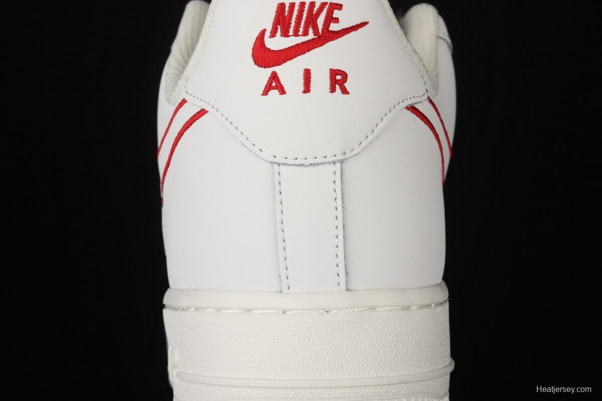 NIKE Air Force 1x07 Low rice white red electric embroidery hook low-top casual board shoes CL6326-108