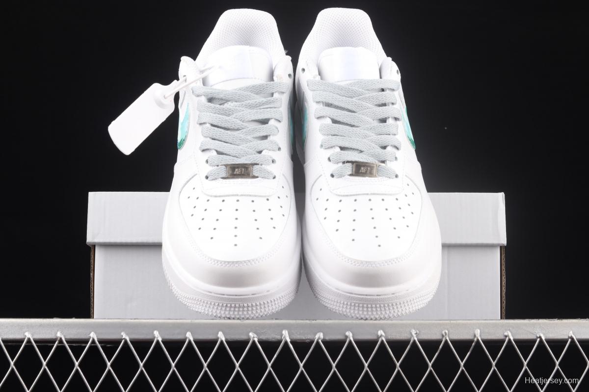 NIKE Air Force 1: 07 Lx graffiti white and green color matching low upper shoes 314192-117