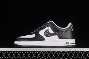 NIKE Air Force 1'07 Low Black and White Cashew Flower Low Casual Sneakers XM6389-316