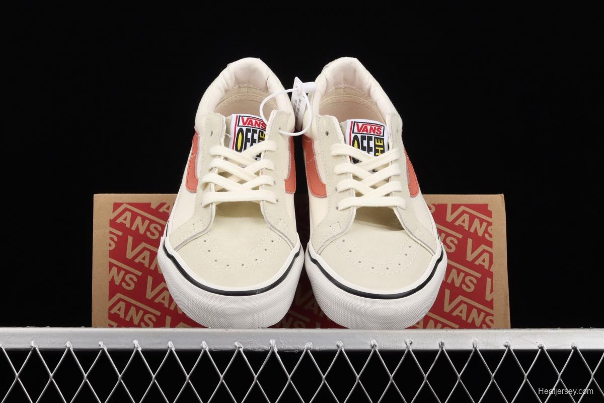 Vans Sk8-Low Reissue S classic rice white orange low-top casual canvas shoes VN0A4UWI4WU