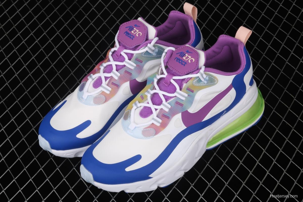 NIKE Air Max 270React new high-frequency mesh hollowing out function half-palm air cushion running shoes CW0630-100