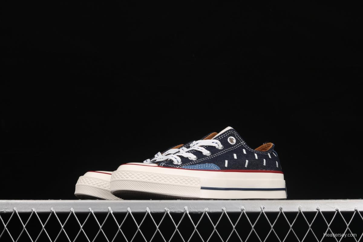 Converse Chuck 70s denim electric embroidered low-top casual board shoes 171065C