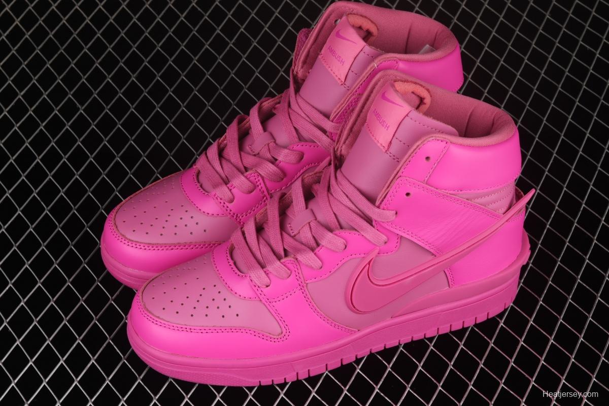 Ambush x NIKE DUNK High joint style pink high-top casual board shoes CU7544-600