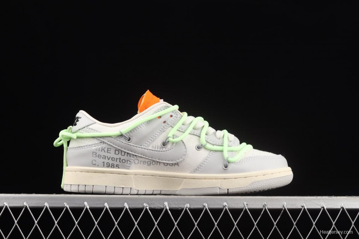 OFF-White x NIKE DUNK Low OW grey leisure sports skateboard shoes DM1602-128,