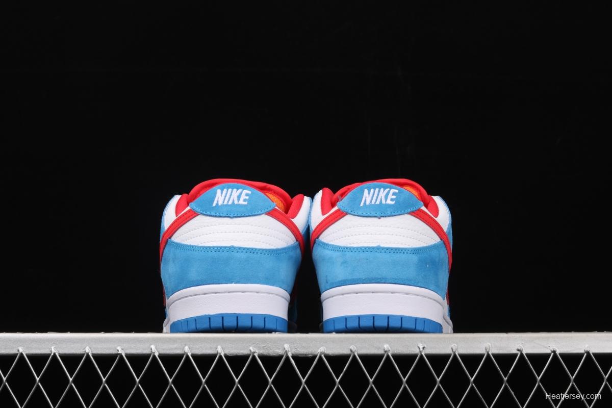 NIKE SB DUNK Low Doraemon robot cat theme color matching low upper skateboard shoes 819674-420