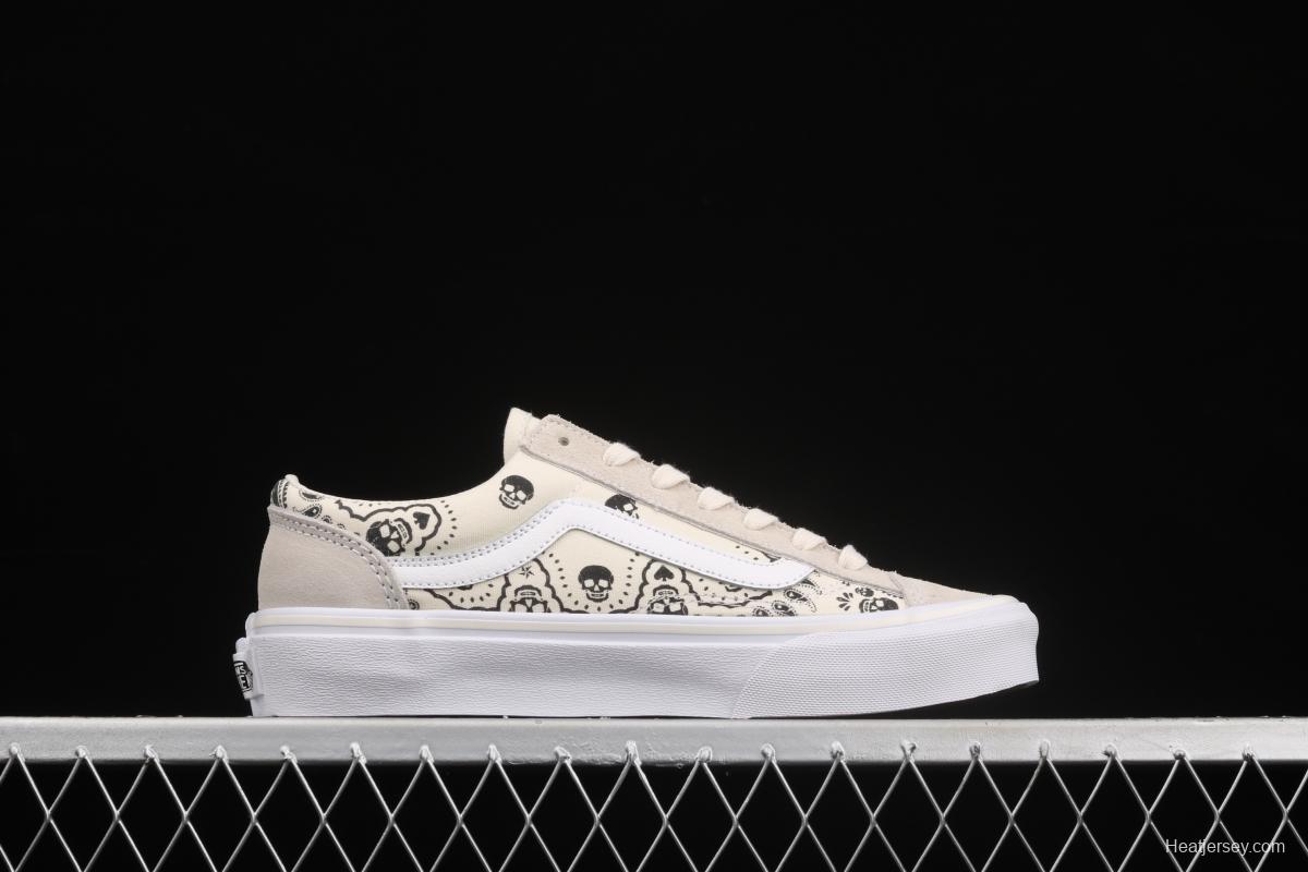 Vans Style 36 million skull print low side vulcanized canvas casual shoes VN0A4BVEN8K White Skeleton