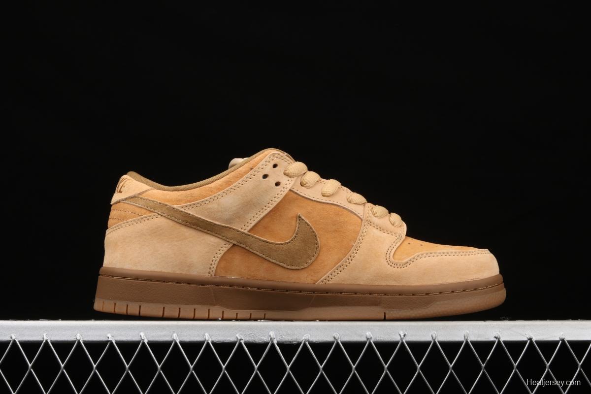 NIKE SB DUNK Low Pro wheat color deciduous yellow low-top sports skateboard shoes 883232-700