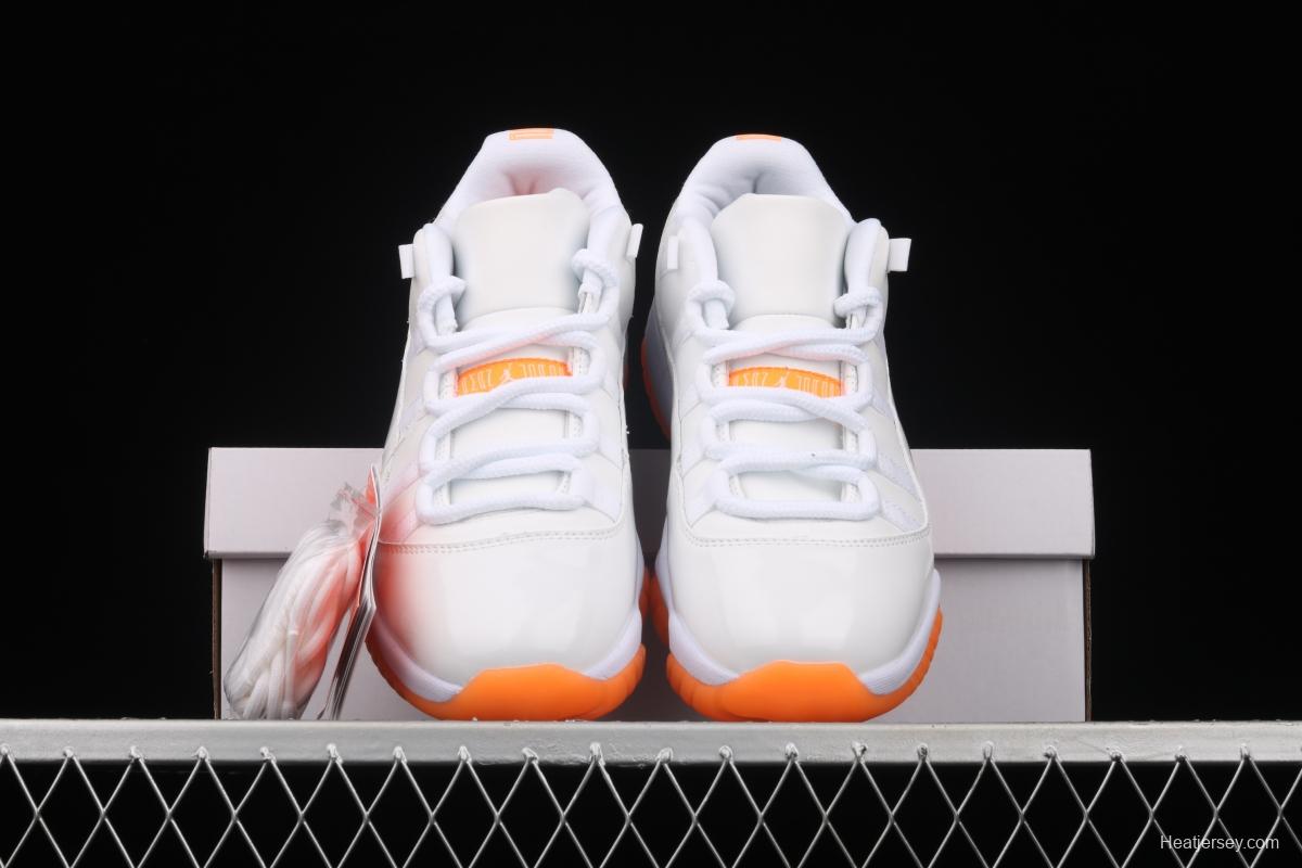 Air Jordan 11 Bright Citus 11 white orange low top basketball shoes true carbon AH7860-139