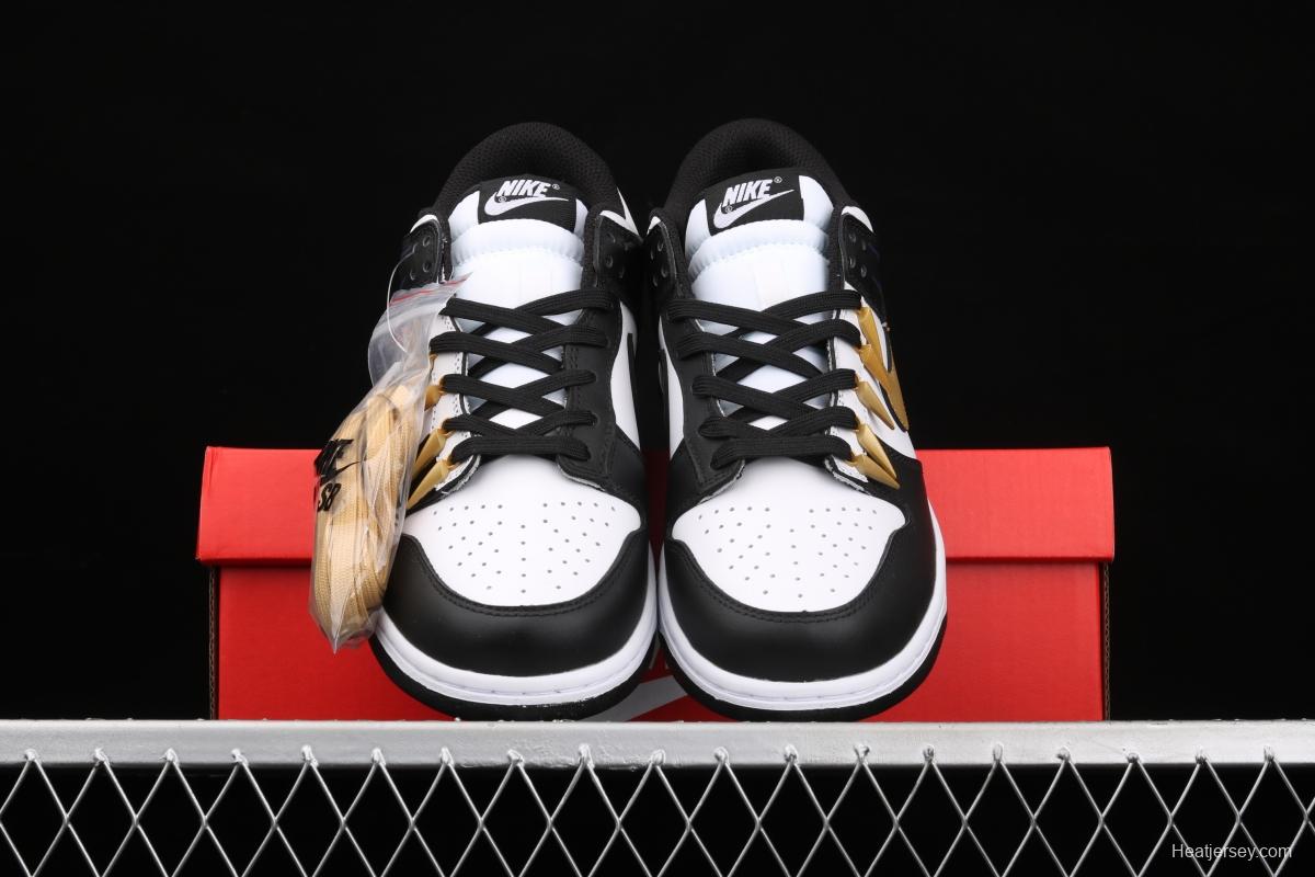 NIKE DUNK Low SB dunk series black and white gold hook low side leisure sports skateboard shoes DD1503-101