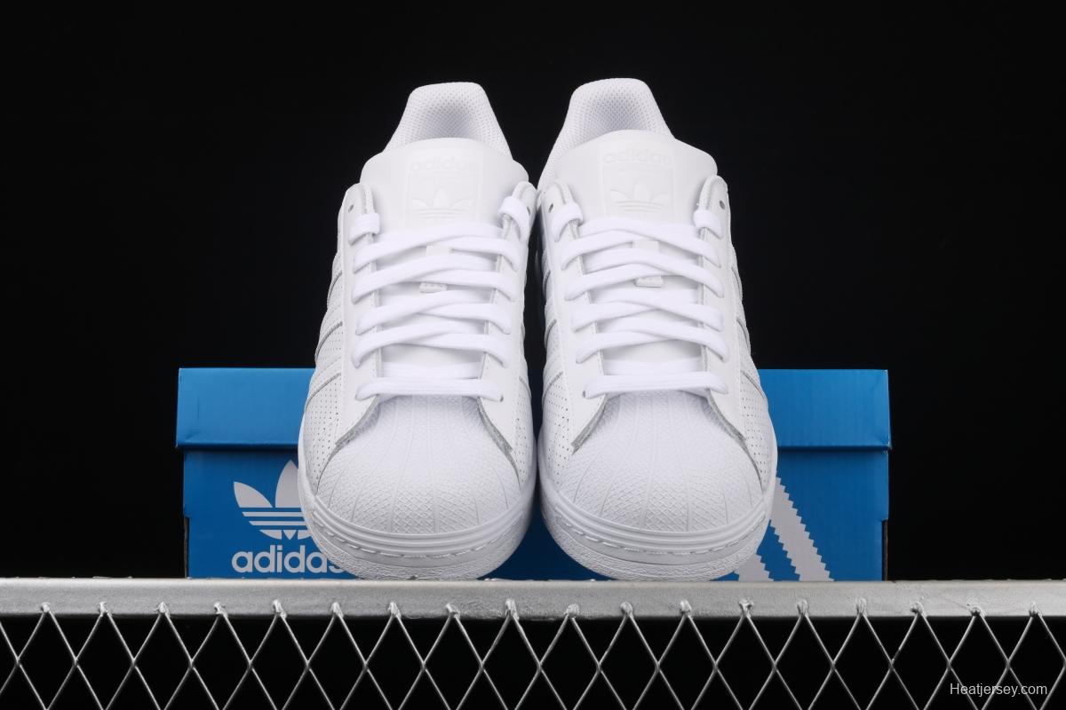 Adidas Superstar FV3445 shell head 50th anniversary limited all-white punching sports leisure board shoes