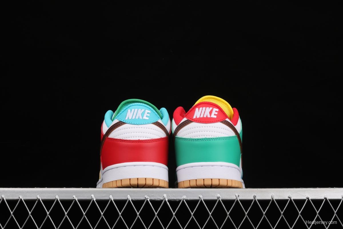 NIKE DUNK Low Free 99 white colorful mandarin duck dunk series low side leisure sports skateboard shoes DH0952-100