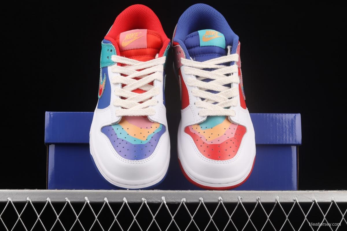 Cactusplantfleamarket x NIKE DUNK Low Rainbow smiley face joint style rainbow mandarin duck joint style low-side sports leisure board shoes LF4587-001