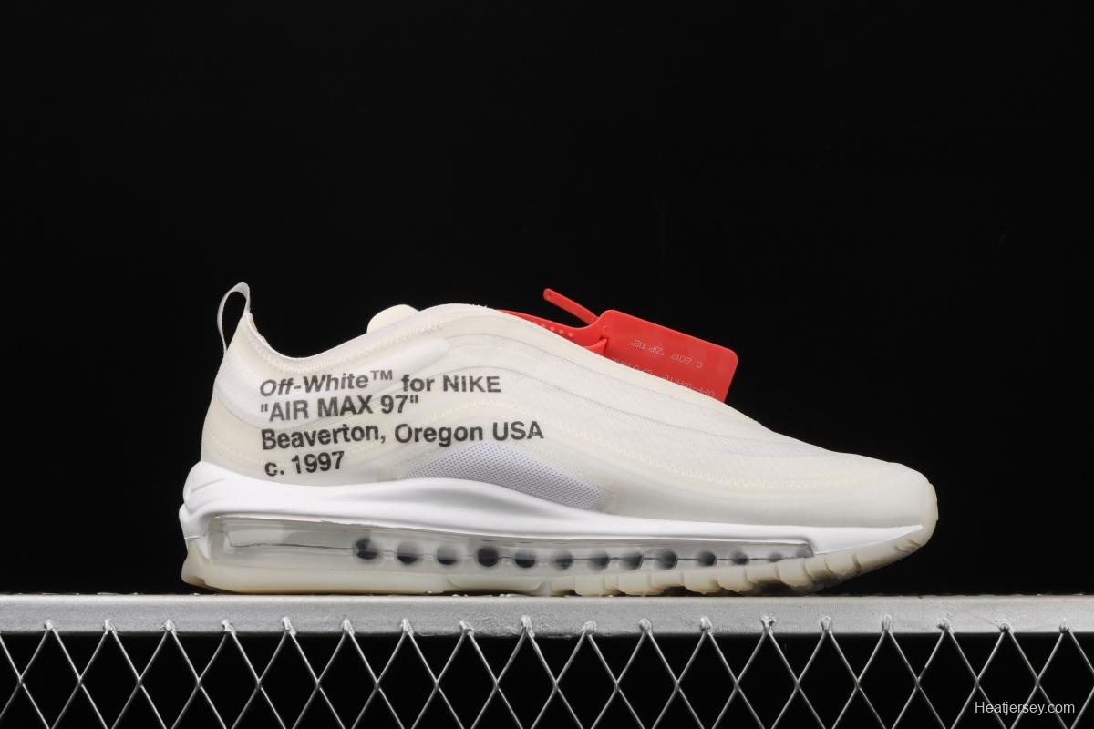 OFF-White x NIKE Air Max 97 OG OW bullet Limited name running shoes AJ4585-100