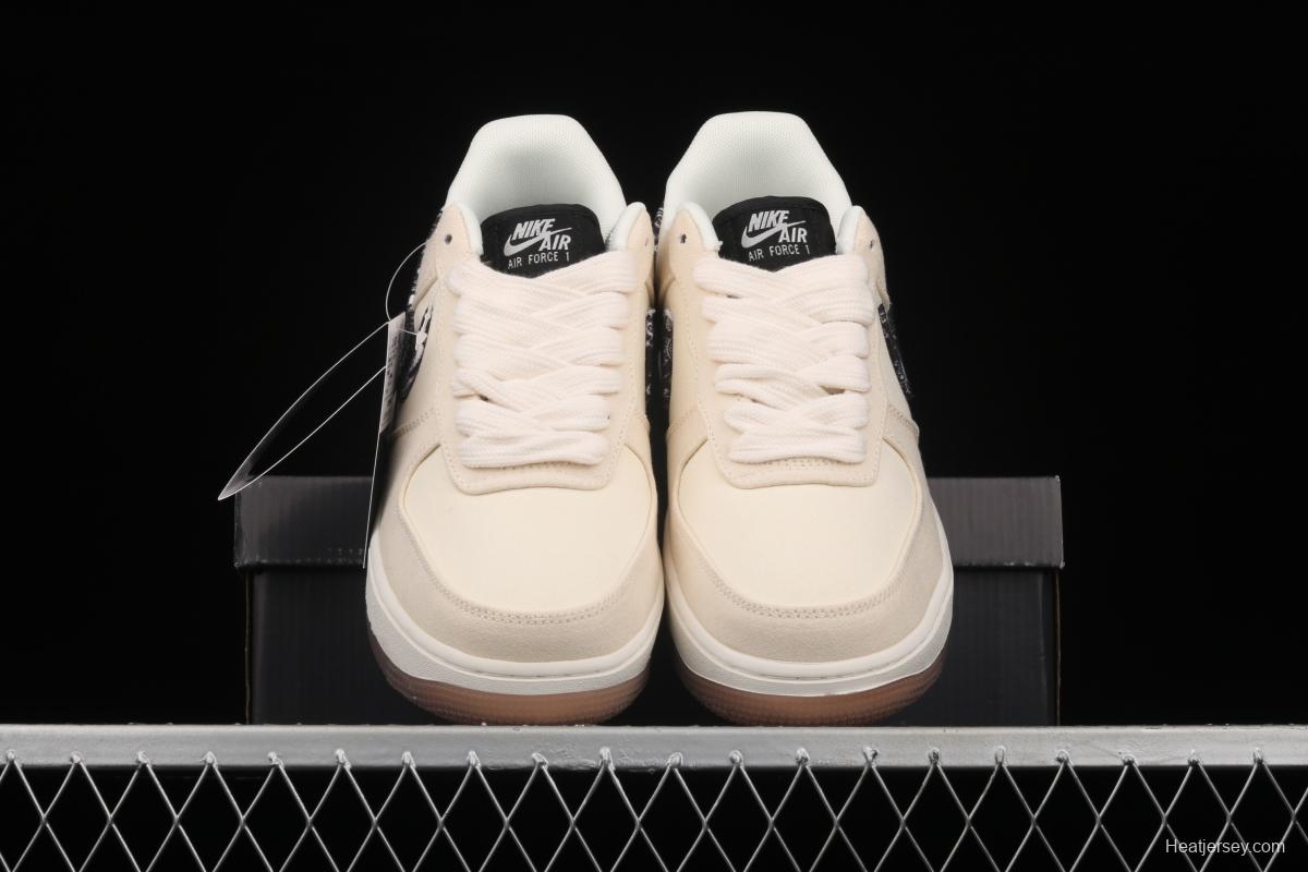 NIKE Air Force 1x07 canvas low-top casual board shoes DJ4631-200