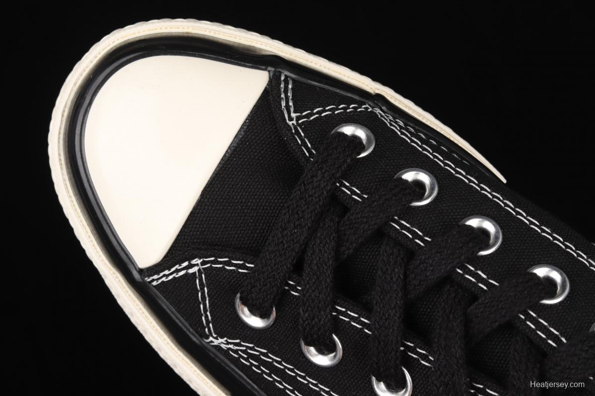 Fragment x Moncler x Converse 1970 S Fujiwara Hiroshi Fujiwara Lightning co-signed Chen Weiting the same black-and-white graffiti classic low-top canvas shoes 172320C