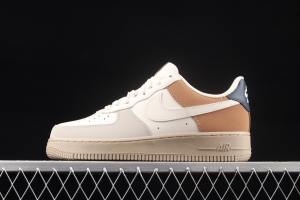 NIKE Air Force 1107Low white brown low-top casual board shoes BS8871-107,