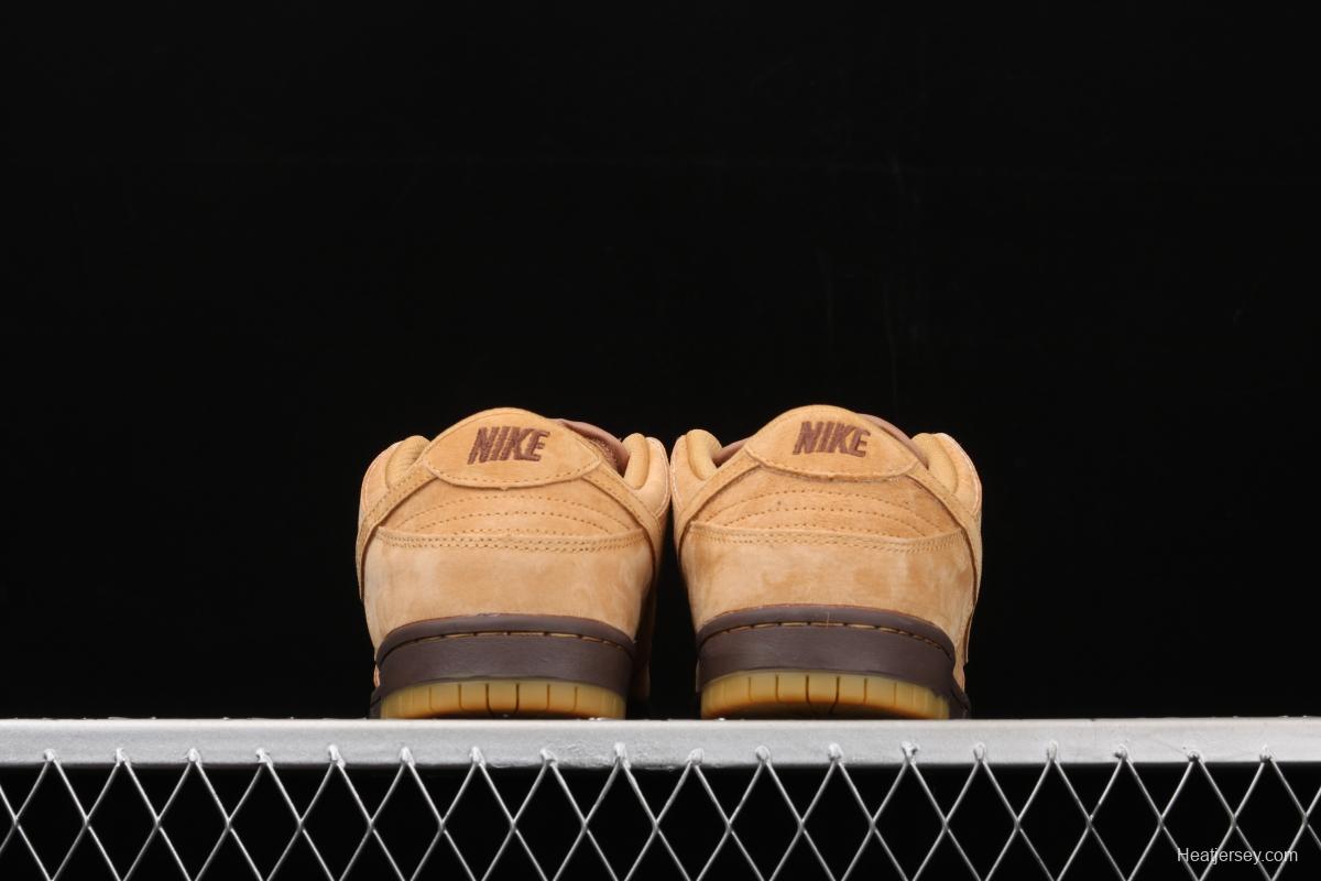 NIKE SB DUNK Low Pro wheat color deciduous yellow low-top sports skateboard shoes 883232-700