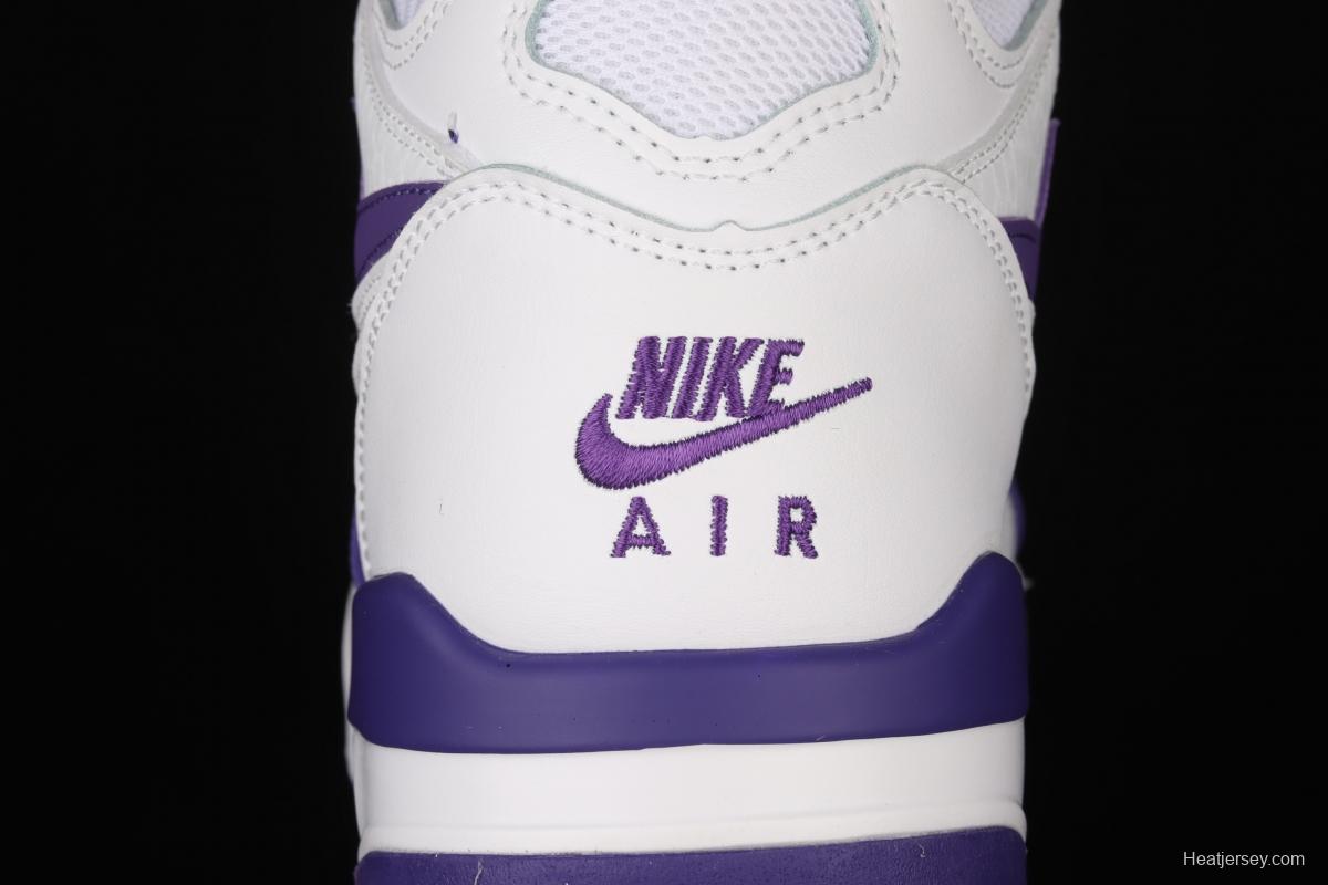 NIKE Air Flight 89 White and Purple Air cushion Basketball shoes CN0050-101