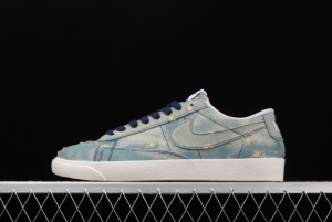 Levi's Strauss x NIKE Blazer Low Trail Blazers hole-breaking jeans low-side leisure sports board shoes 905345-403