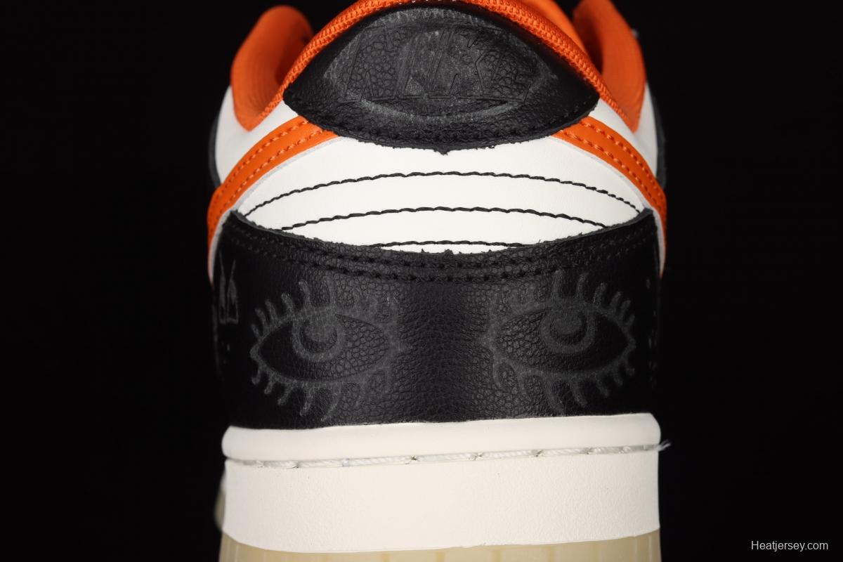 NIKE SB DUNK Low Halloween black, white and orange luminous Halloween SB rebound fashion casual board shoes DD3357-100