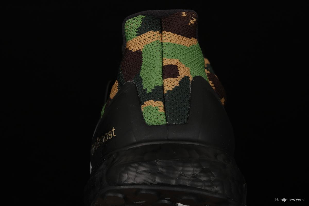 Bape x Adidas Ultra Boost Green Camo F35097 1.0 early generation UB leisure sports jogging shoes