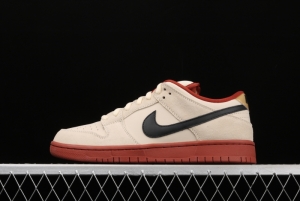 NIKE SB DUNK Low Pro Muslin small fortune cat rice white retro low-side leisure sports skateboard shoes BQ6817-100