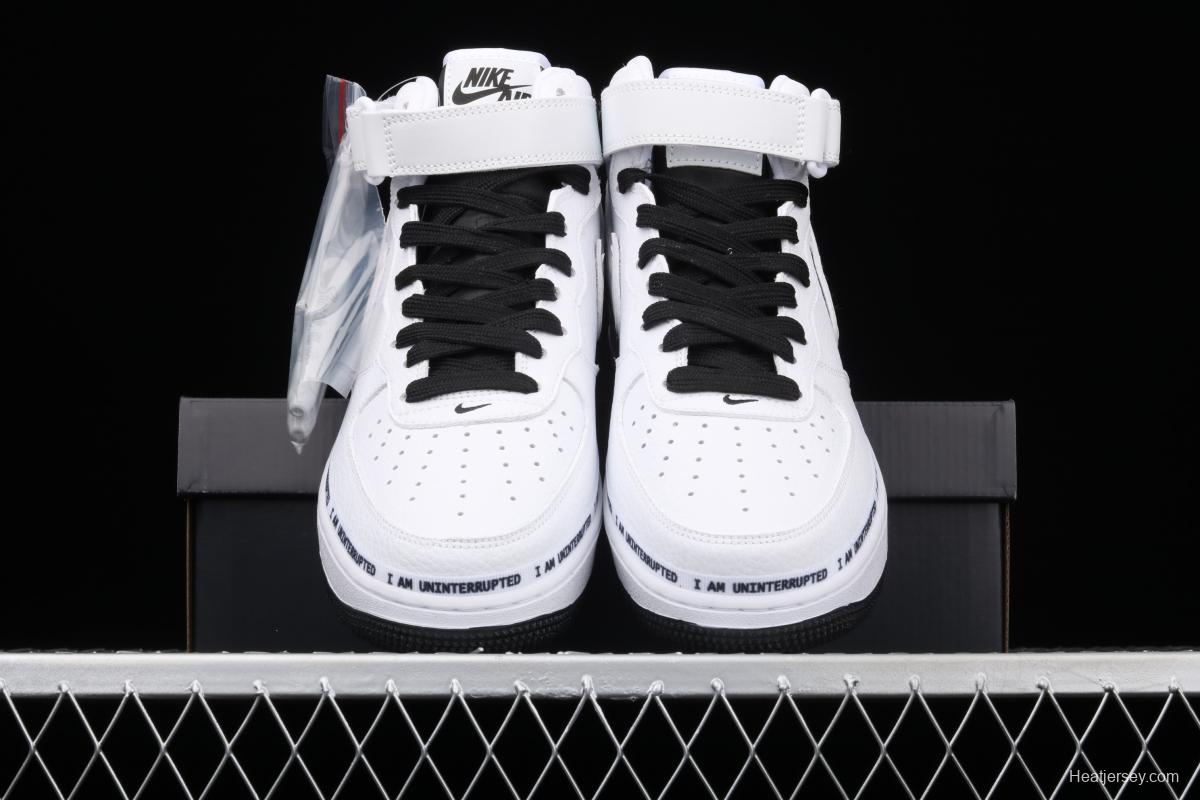 NIKE Air Force 11607 Mid x Uniterrupted white and blue graffiti James co-signed the same 3M reflective medium-side leisure sports board shoes BC2306-460