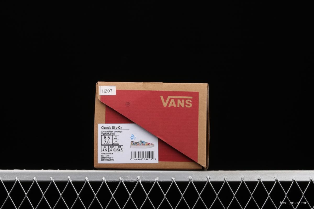 Vans Authentic SF color printing color sole environmental protection lazy man canvas board shoes VN0A3MU646B