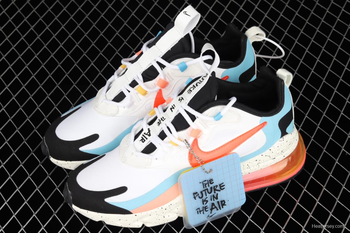 NIKE Air Max 270React new high-frequency mesh hollowing out function half-palm air cushion running shoes DD8498-161,