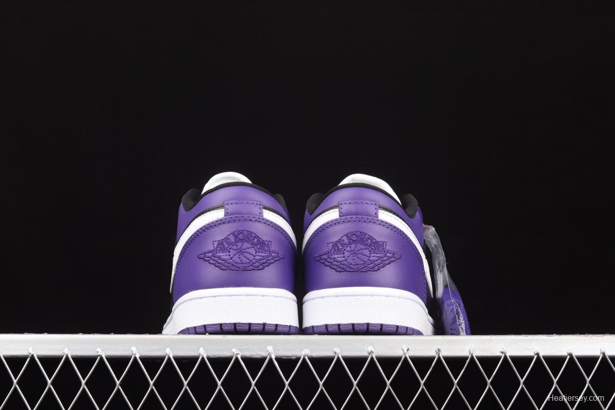 Air Jordan 1 Low black-purple and white low-side cultural leisure sports shoes 553558-501