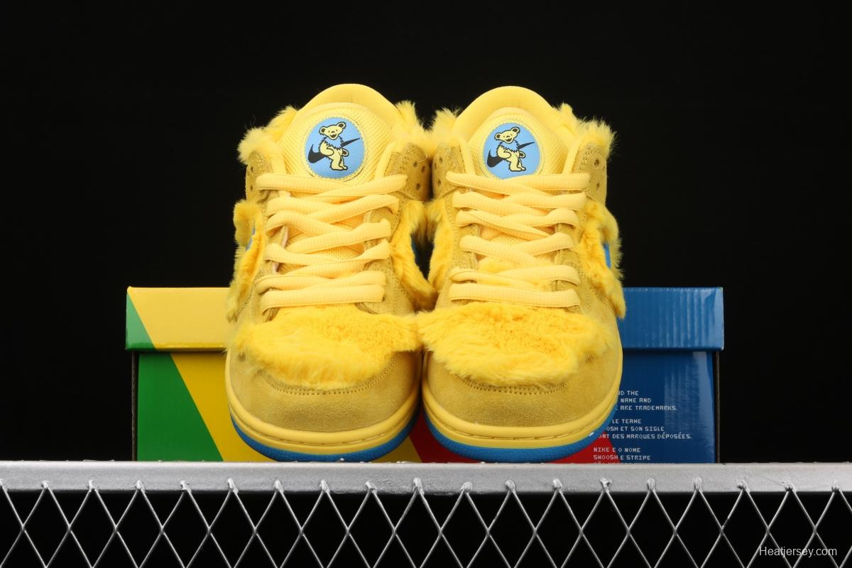 Grateful DeAdidas x NIKE SB DUNK Low Yellow Bear joint style yellow and blue bear sports skateboard shoes CJ5378-700