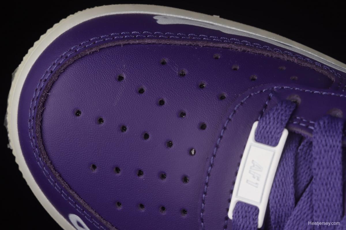 NIKE Air Force 120th 07 Skeleton QS Halloween black and purple luminous skeleton limited casual board shoes CU8067-500