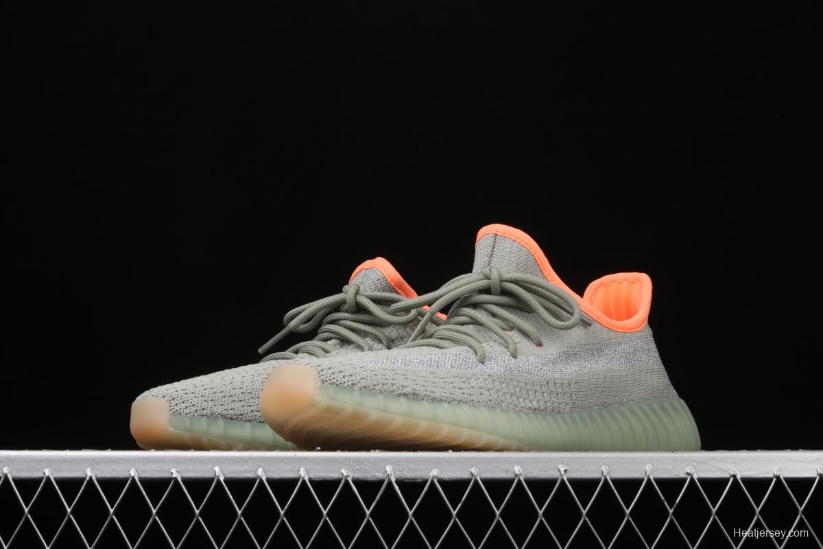 Adidas Yeezy Boost 350V2 Desert Sage FX9035 das coconut 350 second generation hollowed-out galactic sage color matching