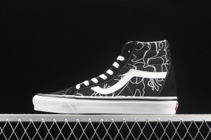 Vans Sk8-Hi BAPE co-signed Anaheim black and white classic high top casual board shoes VN0A38GF7BG