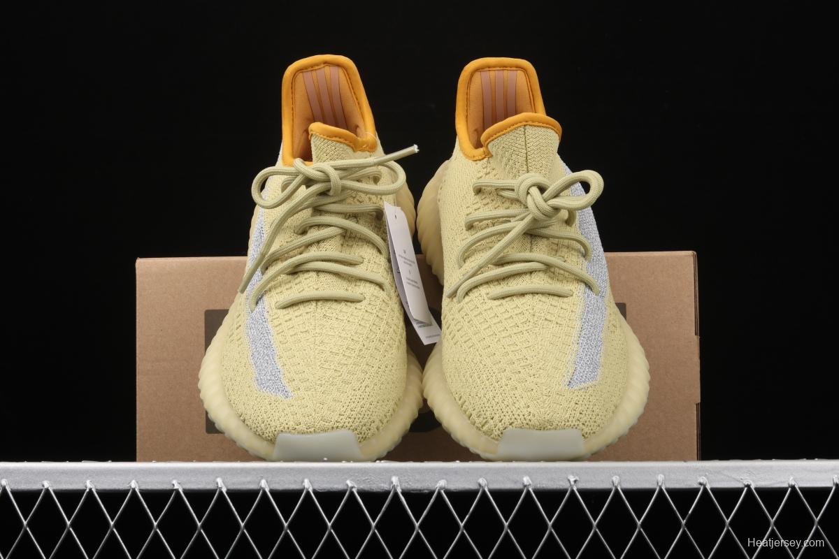 Adidas Yeezy Boost 350V2 Marsh FX9034 Darth coconut 3502nd generation coconut banana yellow side is full of stars