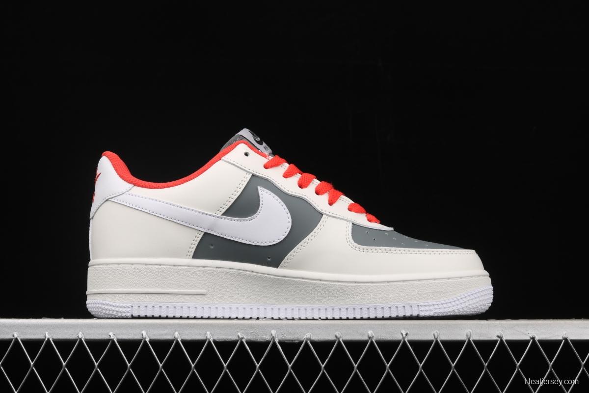 NIKE Air Force 1' 07 Low gray-red pigeon color matching low-top casual board shoes CT3427-900