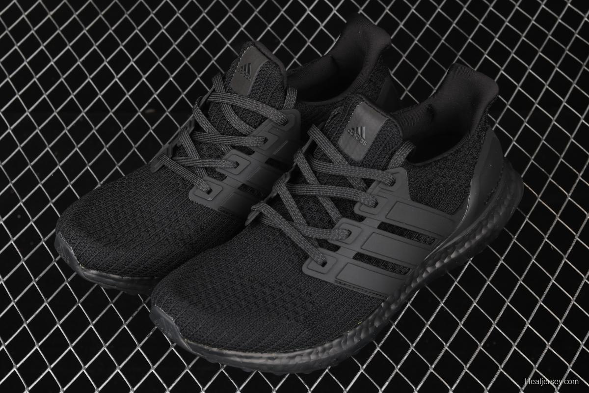 Adidas Ultra Boost 4.0FV7280 fourth generation knitted stripe all black new color matching