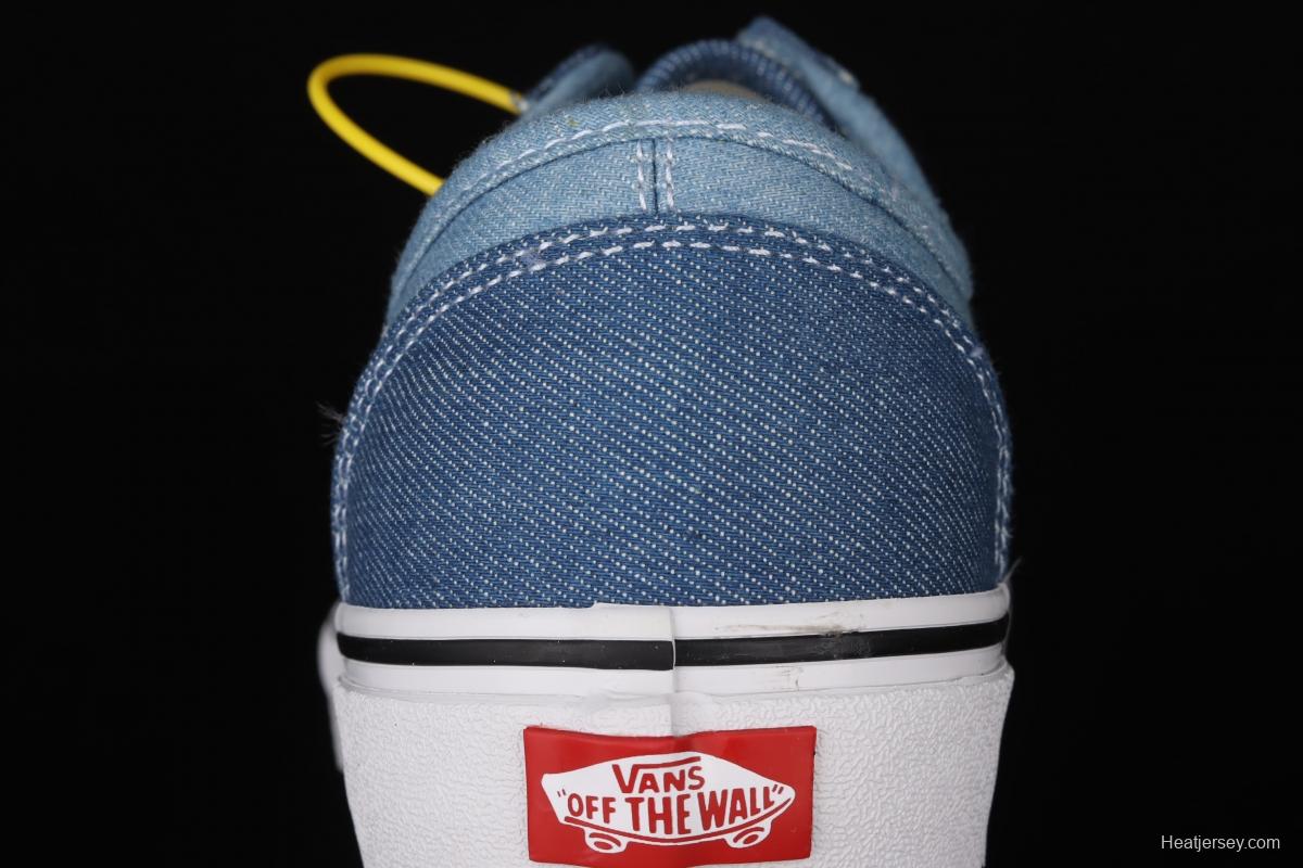 Vans Style 36 half-moon Baotou water wash color denim blue ultra-thin canvas vulcanized board shoes VN0A38G1Q70