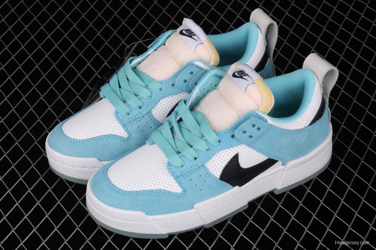 NIKE DUNK Low Disrupt White/Sand/Ghost/Sail lightweight dunk destruction series deconstructed wind low side casual skateboard shoes DD6619-400