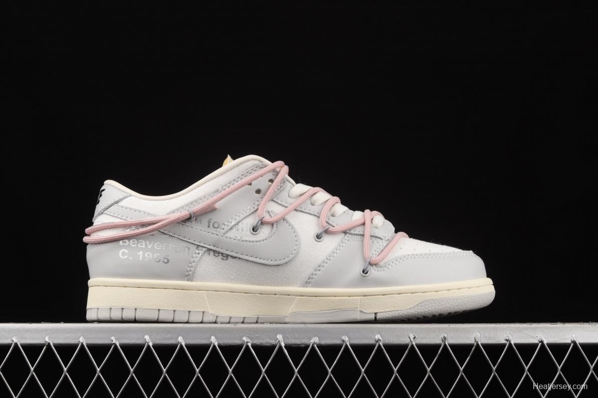 OFF-White x NIKE DUNK Low 04 of 50 OW grey leisure sports skateboard shoes DM1602-109