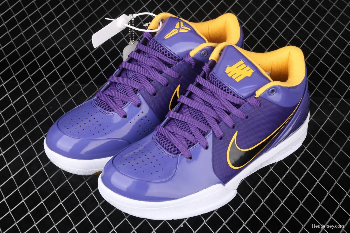 NIKE Zoom Kobe 4 Protro UNDEFEATED Kobe Bryant four generations of joint Zijin Lakers low-top men's basketball shoes CQ3869-500