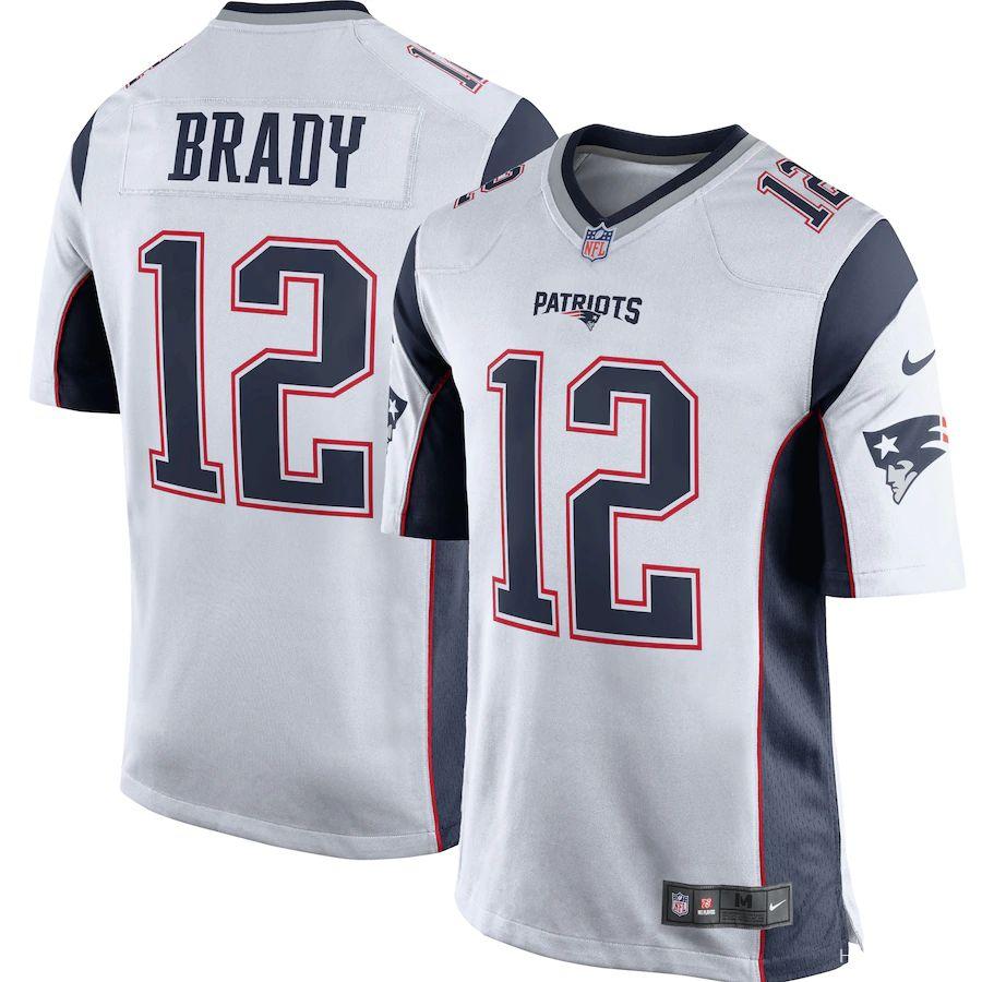 Men's Tom Brady White&amp;Navy Blue Player Limited Team Jersey