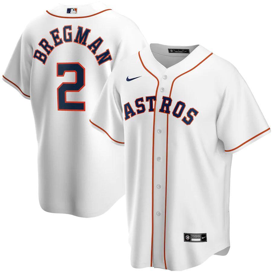 Men's Alex Bregman White Home 2020 Player Team Jersey