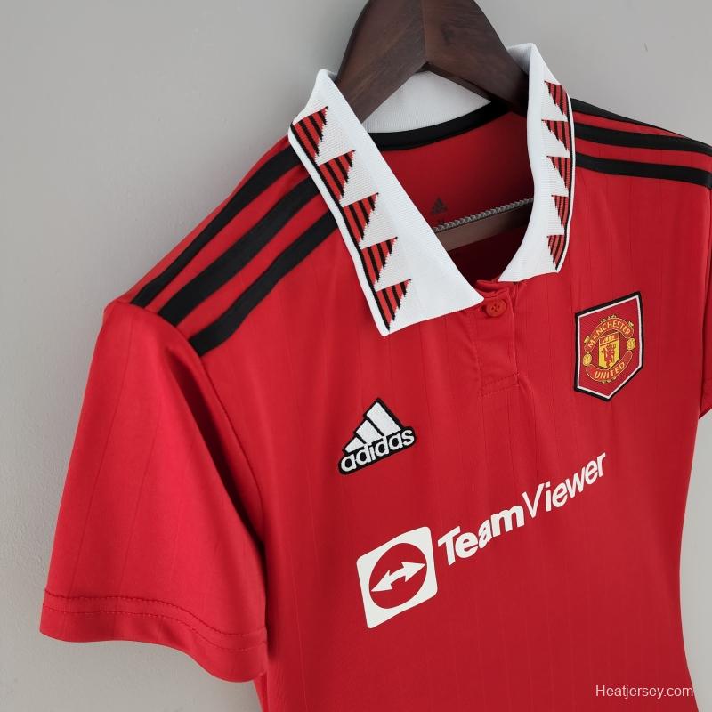 22/23 Women Manchester United Home  Soccer Jersey