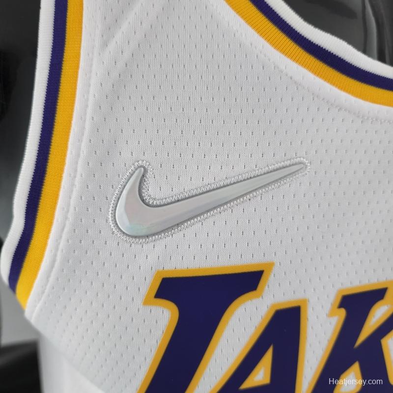 75th Anniversary TOSCANO #95 Los Angeles Lakers White NBA Jersey