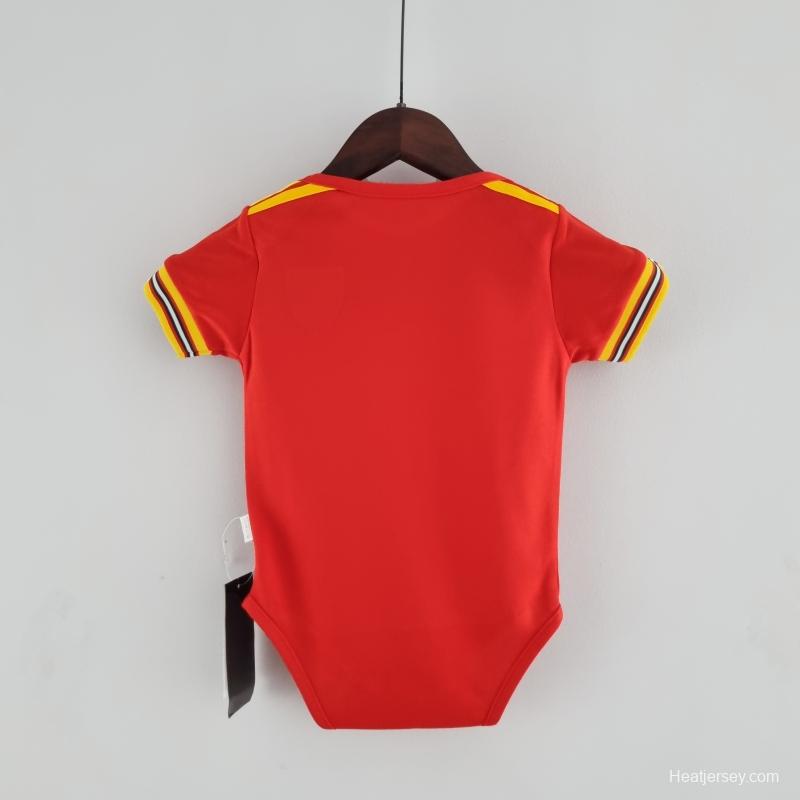 2022 Wales Home Baby KM#0024 9-12 Soccer Jersey