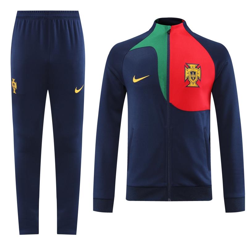 2022 Portugal Nary/Red Full Zipper Tracksuit