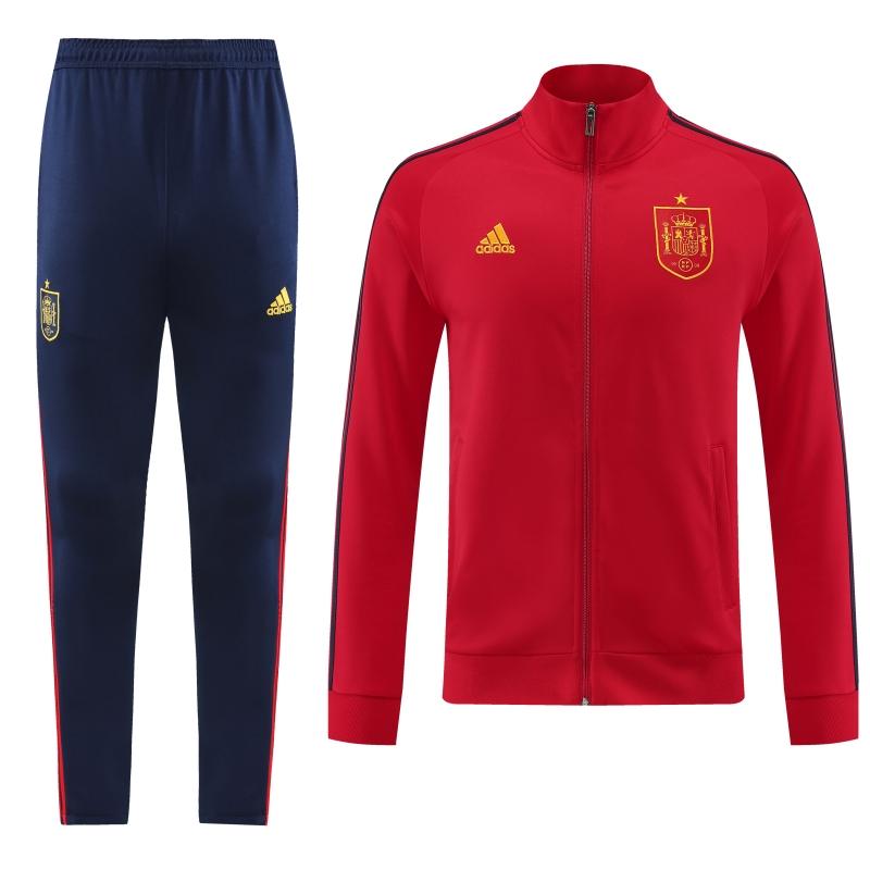 2022 Spain Red Full Zipper Tracksuit