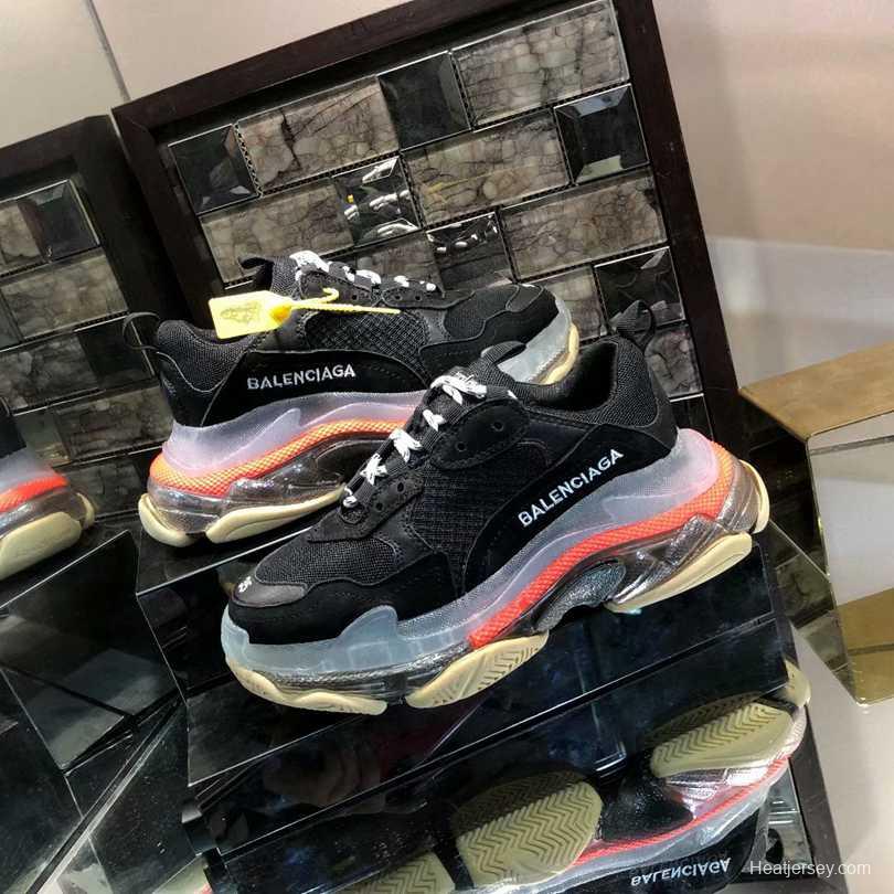 Men/Women Balenciaga Triple S MutiColor Clear Sole Black Sneaker Item 6380400