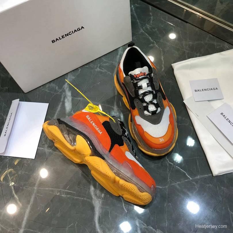 Men/Women Balenciaga Triple-S Sneaker Orange/Black Item 6380340